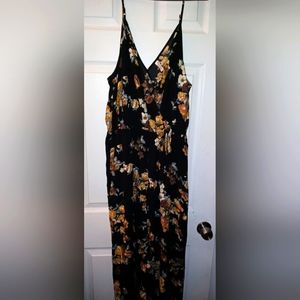 Black floral jumpsuit